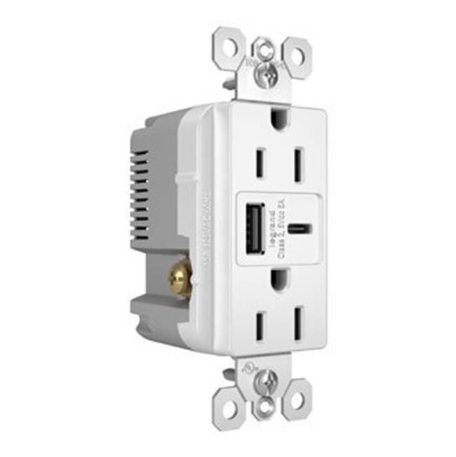 radiant 15A Tamper-Resistant Ultra-Fast USB Type-A/C Outlet, Black