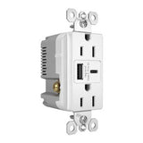 radiant 15A Tamper-Resistant Ultra-Fast USB Type-A/C Outlet, Black