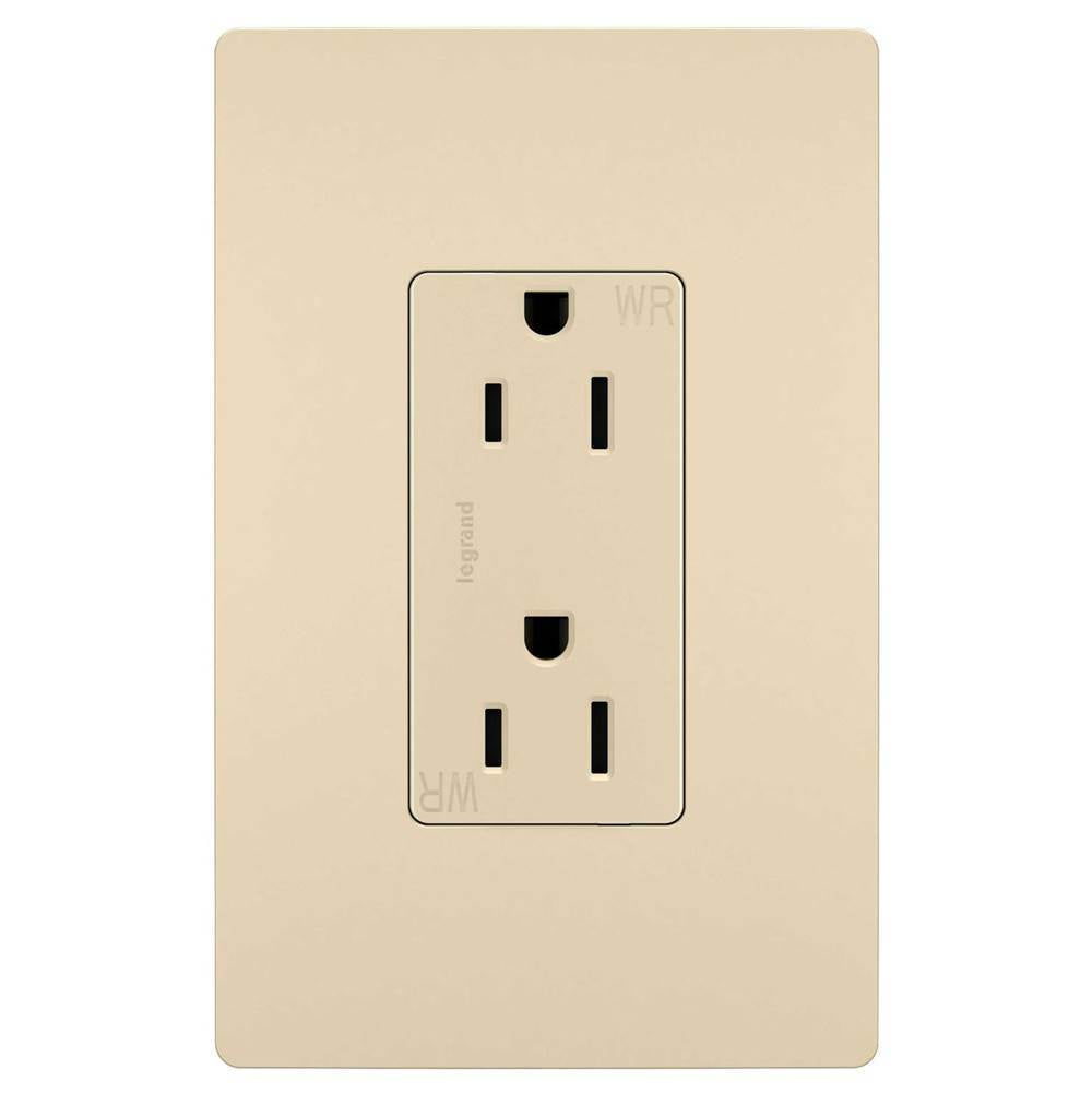 Legrand - radiant Outdoor Duplex Outlet, Ivory - Ivory