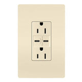Legrand - radiant 15A Tamper-Resistant Ultra-Fast USB Type C/C Outlet, Light Almond - Light Almond