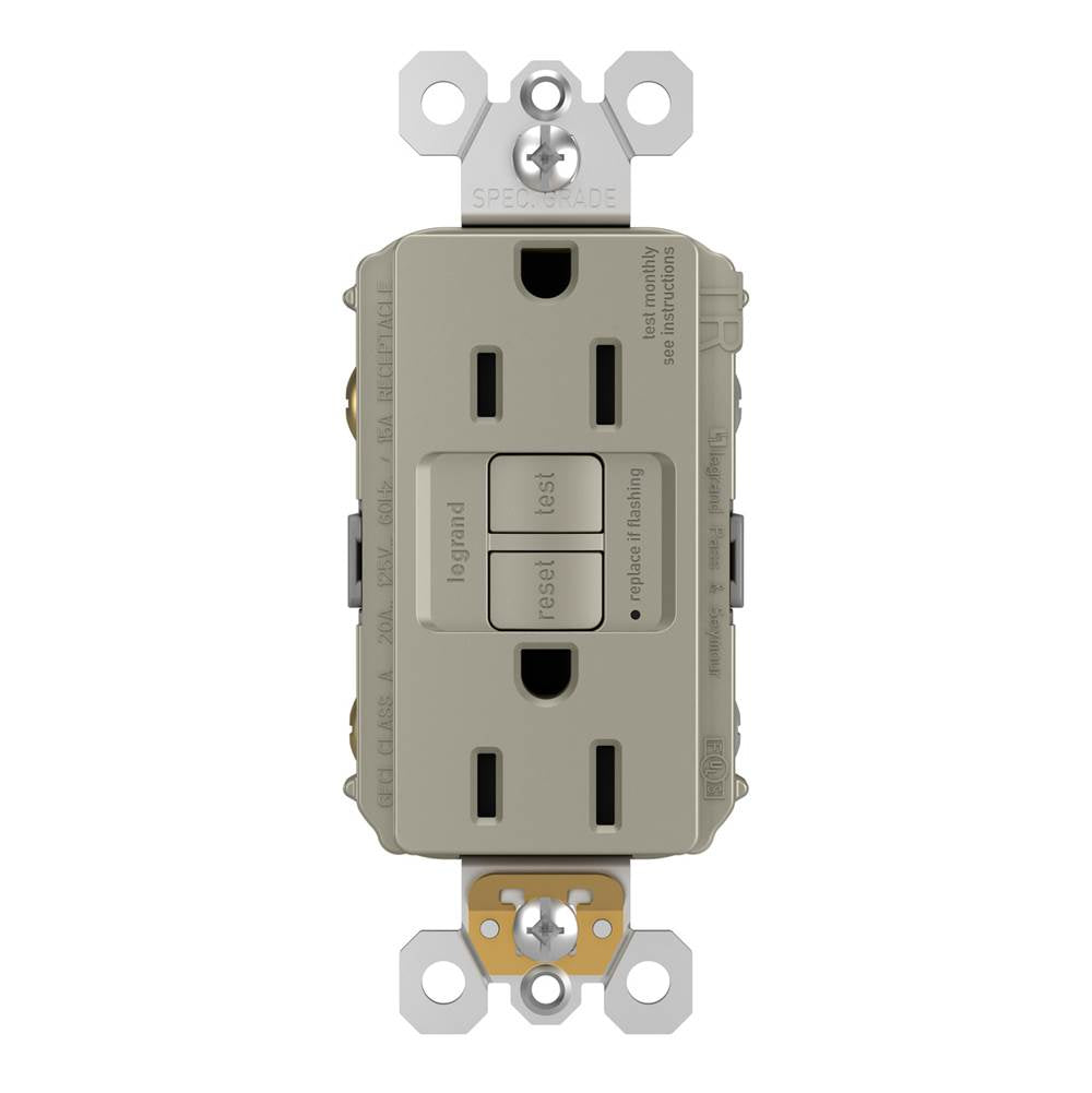 radiant Spec-Grade 15A Tamper-Resistant Self-Test GFCI Receptacle, Dark Bronze