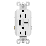 radiant 15A Tamper-Resistant USB Type A/C Outlet, Black