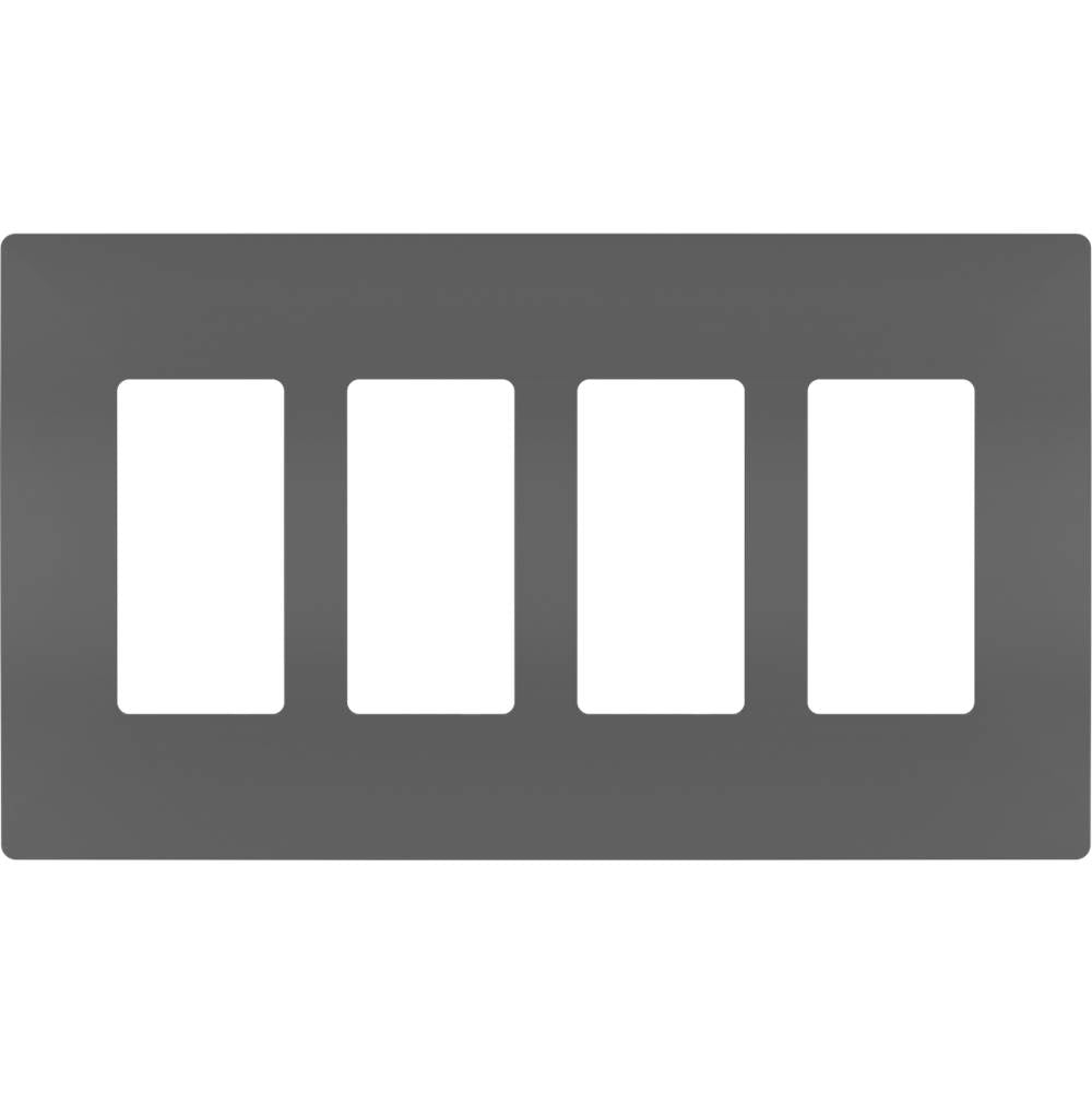 radiant Four-Gang Screwless Wall Plate, Brown