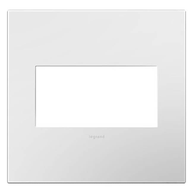 Legrand - Gloss White-on-White, 2-Gang Wall Plate - Gloss White