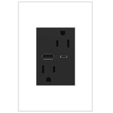 Legrand - adorne Dual-USB, 15A, Tamper-Resistant, A/C USB Hybrid Outlet, Graphite - Graphite