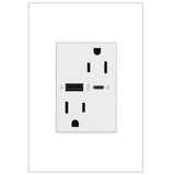 Legrand - adorne Dual-USB, 15A, Tamper-Resistant, A/C USB Hybrid Outlet, White - White