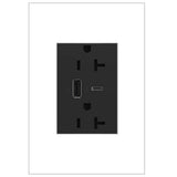 Legrand - adorne Dual-USB, 20A, Tamper-Resistant, A/C USB Hybrid Outlet, Graphite - Graphite