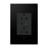 adorne Dual-USB, 20A, Tamper-Resistant, A/C USB Hybrid Outlet, Graphite