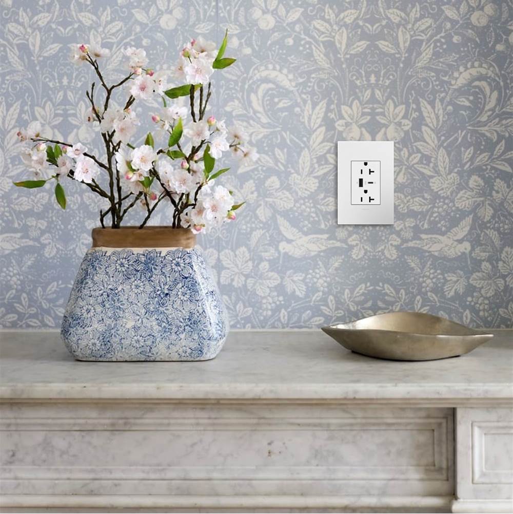 adorne Dual-USB, 20A, Tamper-Resistant, A/C USB Hybrid Outlet, White