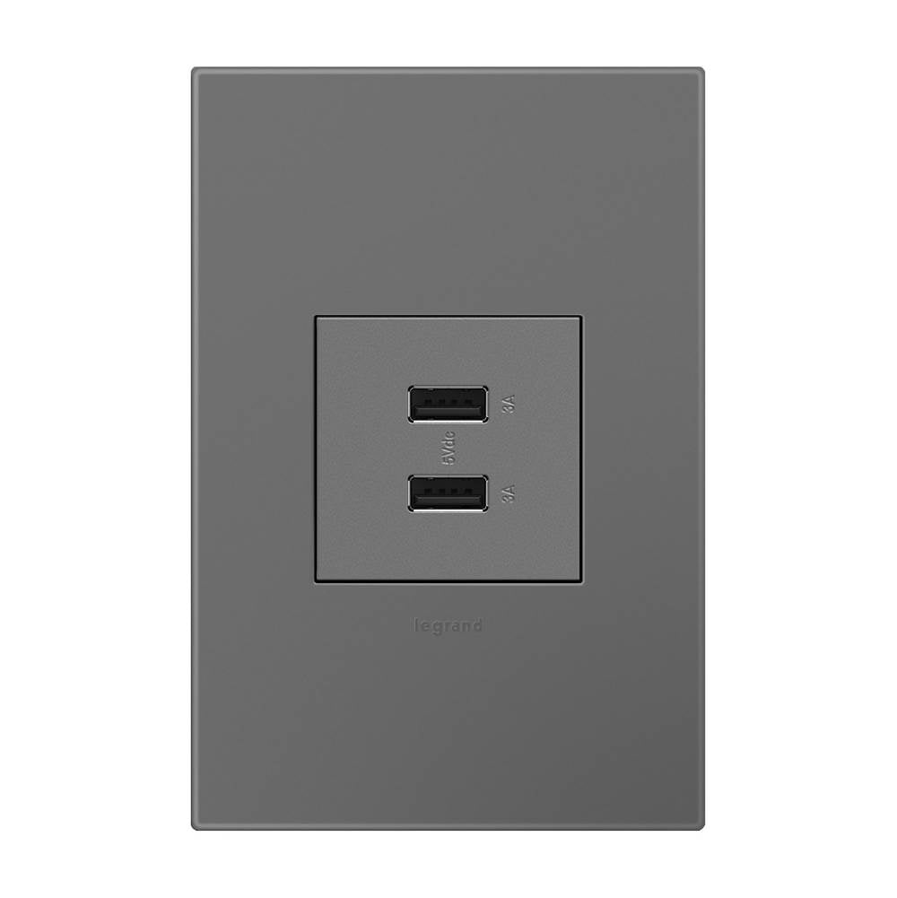 adorne Full-Size, A/A USB Outlet, Magnesium