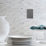 adorne Full-Size, A/A USB Outlet, Magnesium
