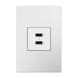 adorne Full-Size, A/A USB Outlet, White
