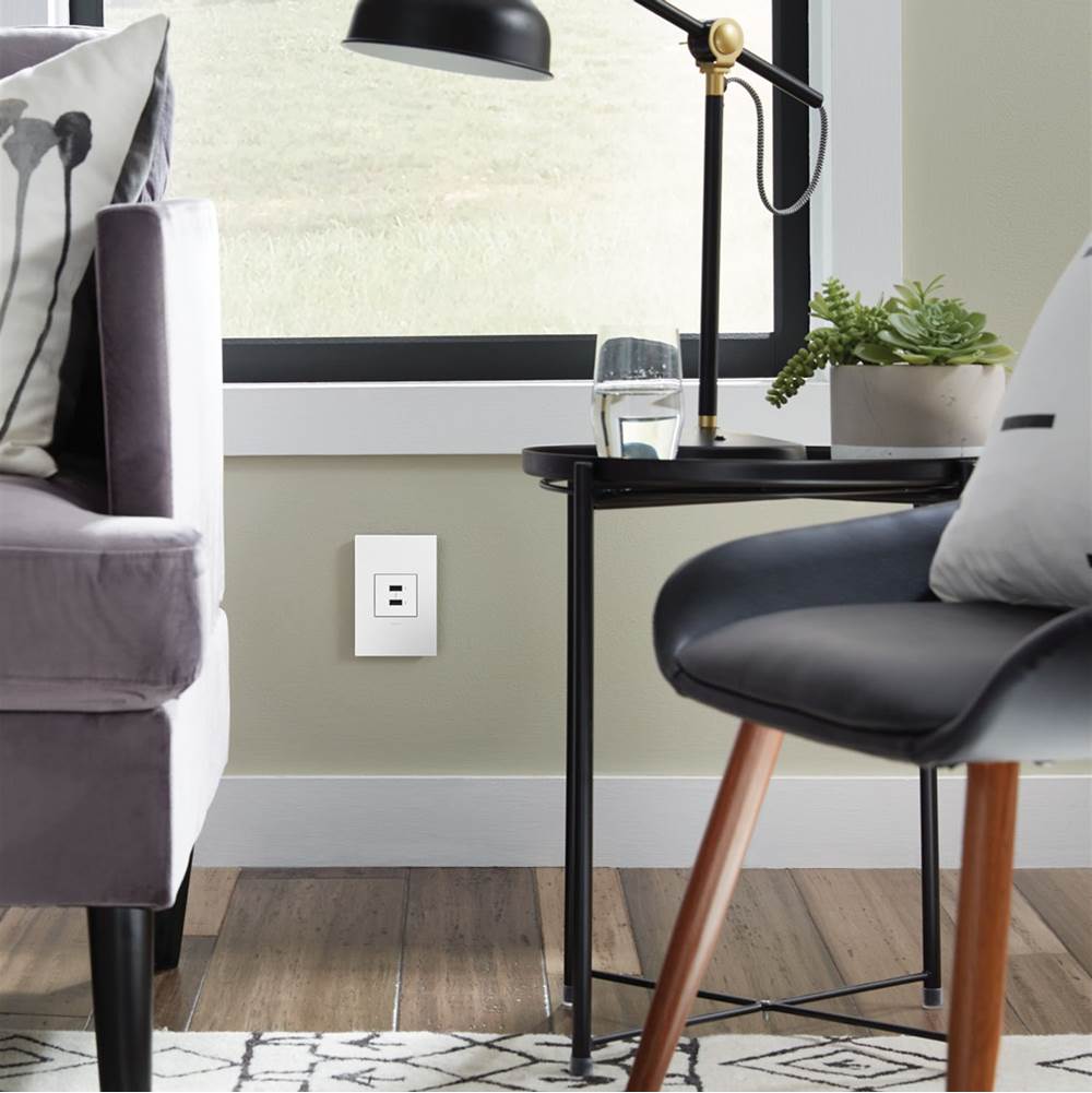 adorne Full-Size, A/A USB Outlet, White