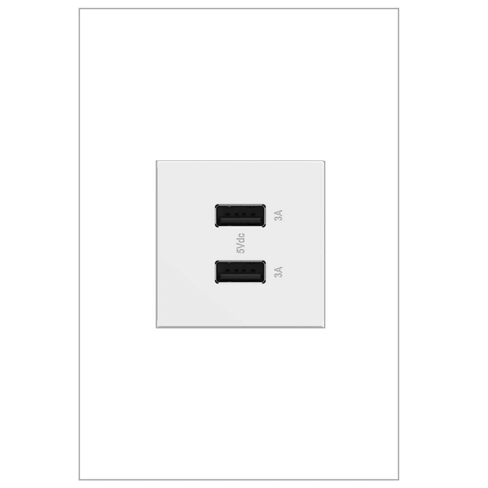 Legrand - adorne Full-Size, A/A USB Outlet, White - White