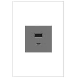 Legrand - adorne Full-Size, Hybrid USB Outlet, A/C USB Outlet, Magnesium - Magnesium