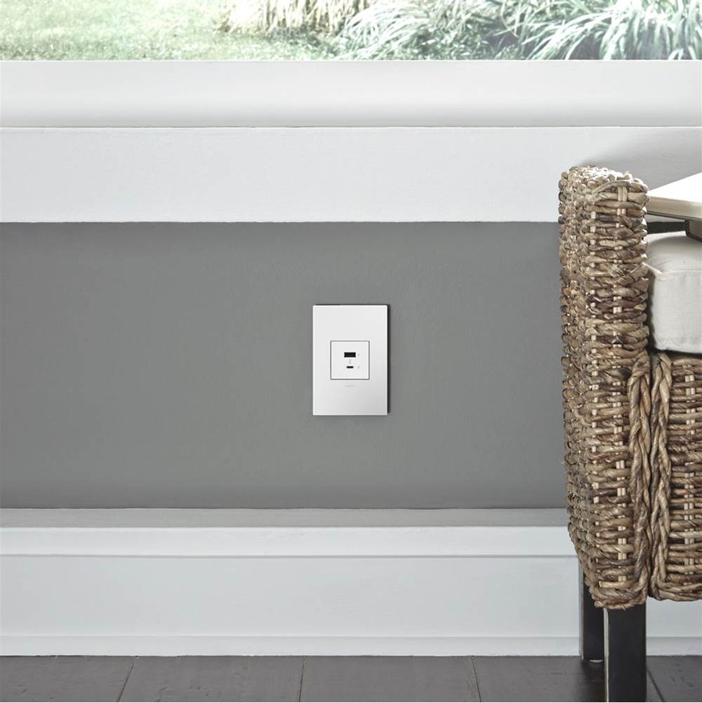 adorne Full-Size, Hybrid USB Outlet, A/C USB Outlet, White