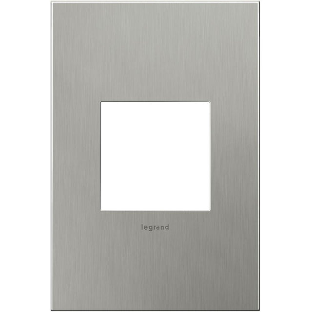 Legrand - Brushed Stainless Steel, 1-Gang Wall Plate - Brushed Stainless Steel