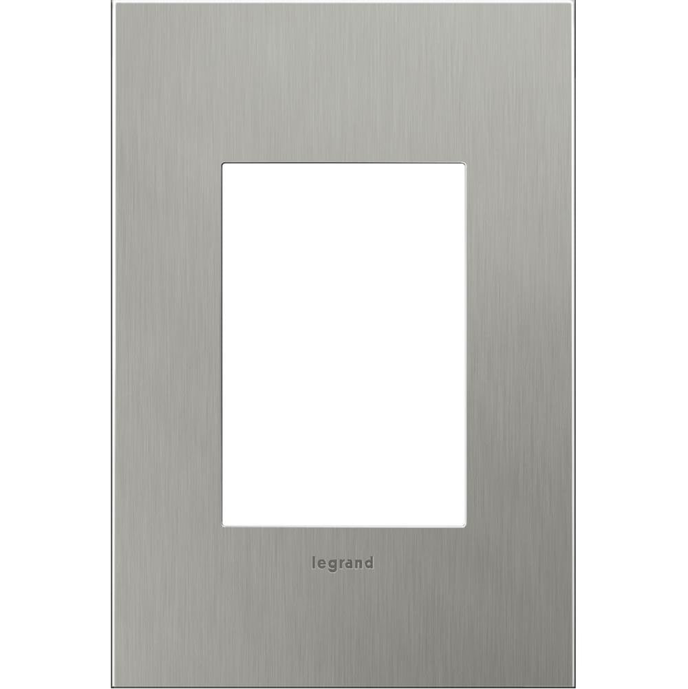 Legrand - Brushed Stainless Steel, 1-Gang + Wall Plate - Brushed Stainless Steel