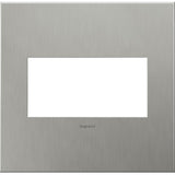 Legrand - Brushed Stainless Steel, 2-Gang Wall Plate - Brushed Stainless Steel