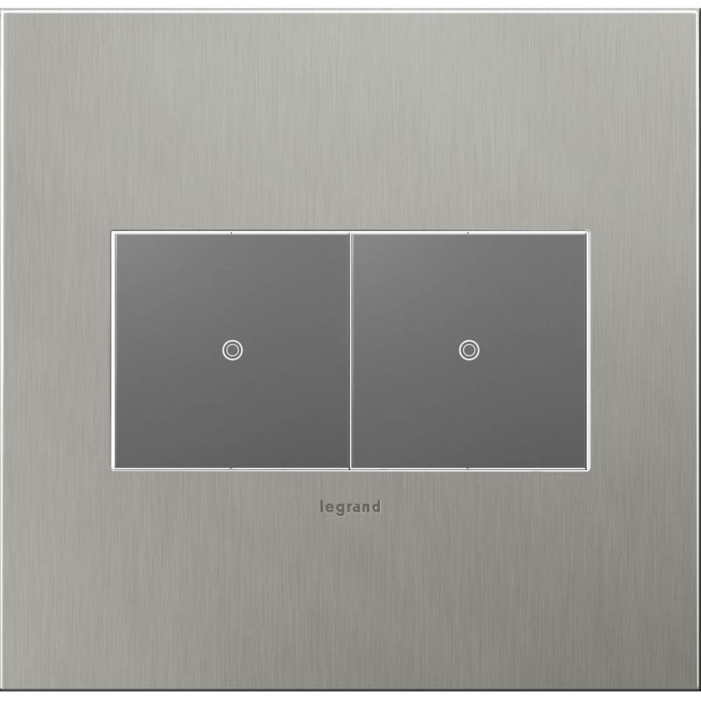 Brushed Stainless Steel, 2-Gang Wall Plate