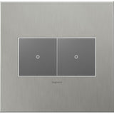 Brushed Stainless Steel, 2-Gang Wall Plate