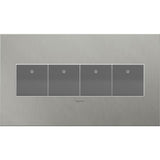 Brushed Stainless Steel, 4-Gang Wall Plate