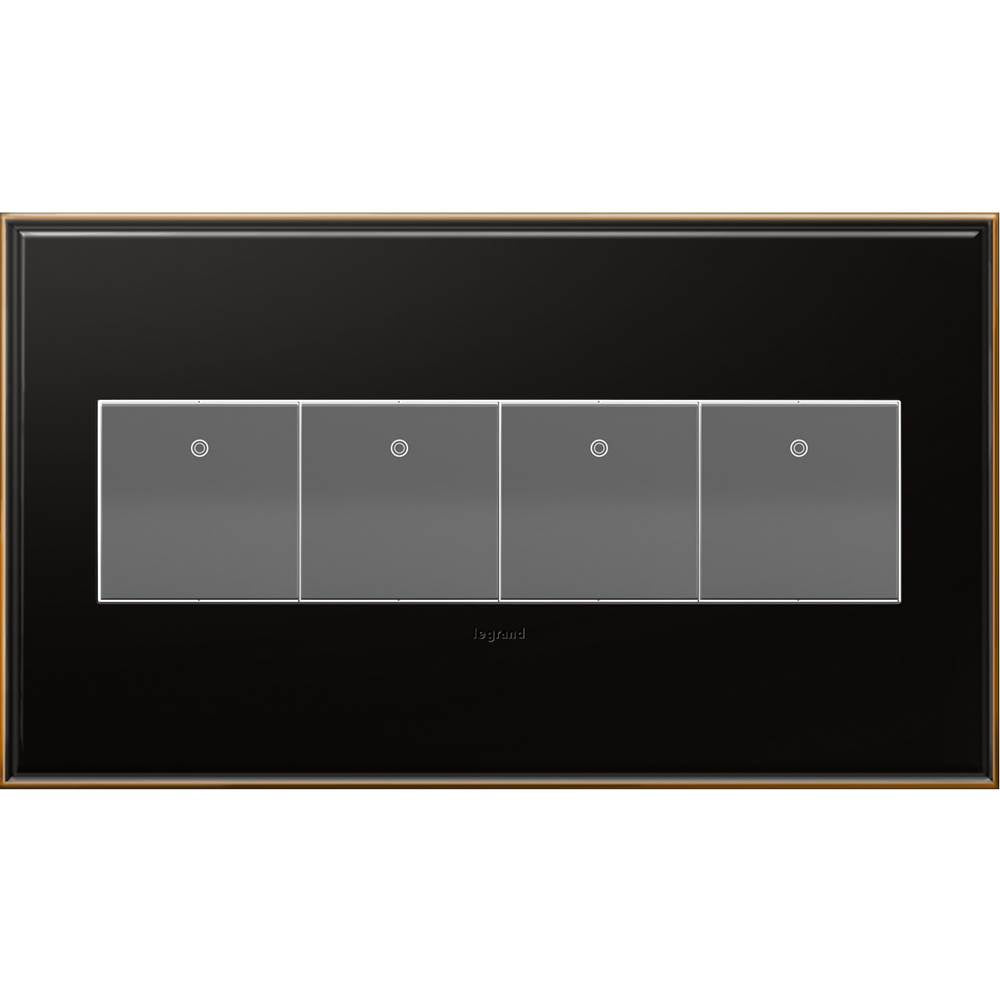 Brushed Stainless Steel, 4-Gang Wall Plate