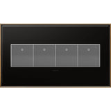 Brushed Stainless Steel, 4-Gang Wall Plate