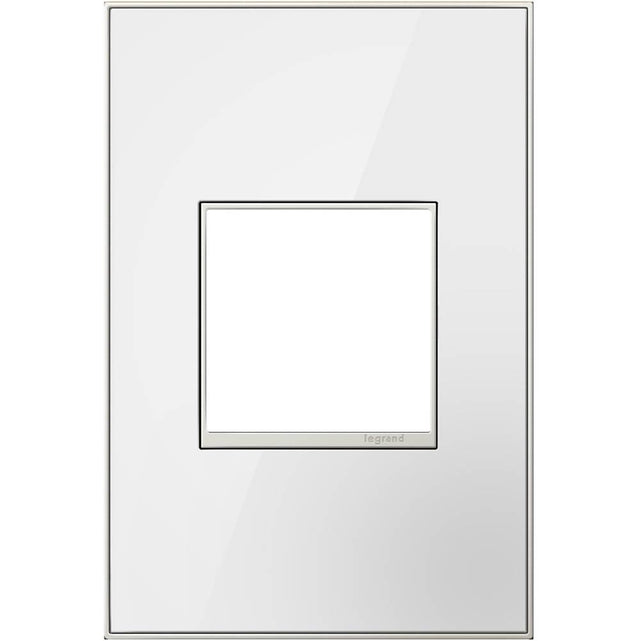 Legrand - Mirror White-on-White,  1-Gang Wall Plate - Mirror White