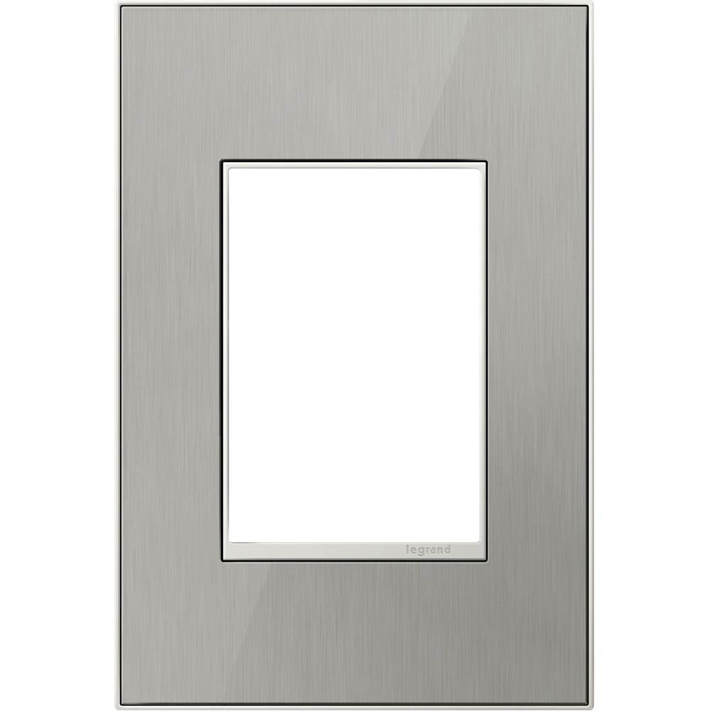 Legrand - Brushed Stainless, 1-Gang + Wall Plate - Mirror Brushed Stainless