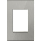 Legrand - Brushed Stainless, 1-Gang + Wall Plate - Mirror Brushed Stainless