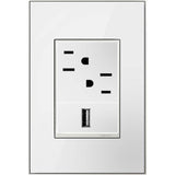 Legrand - Mirror White-on-White,  1-Gang + Wall Plate - Mirror White