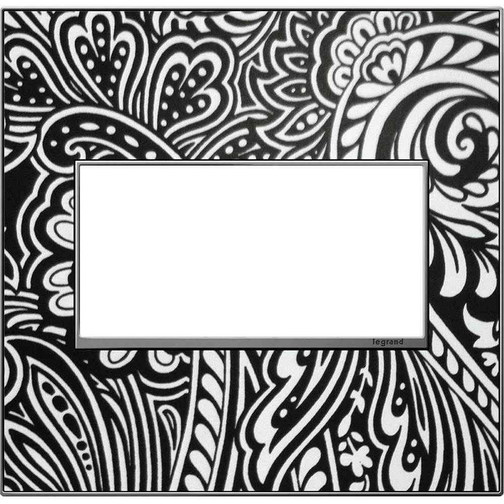 Legrand - Custom Wall Plate, 2-Gang, Magnesium Trim - Magnesium