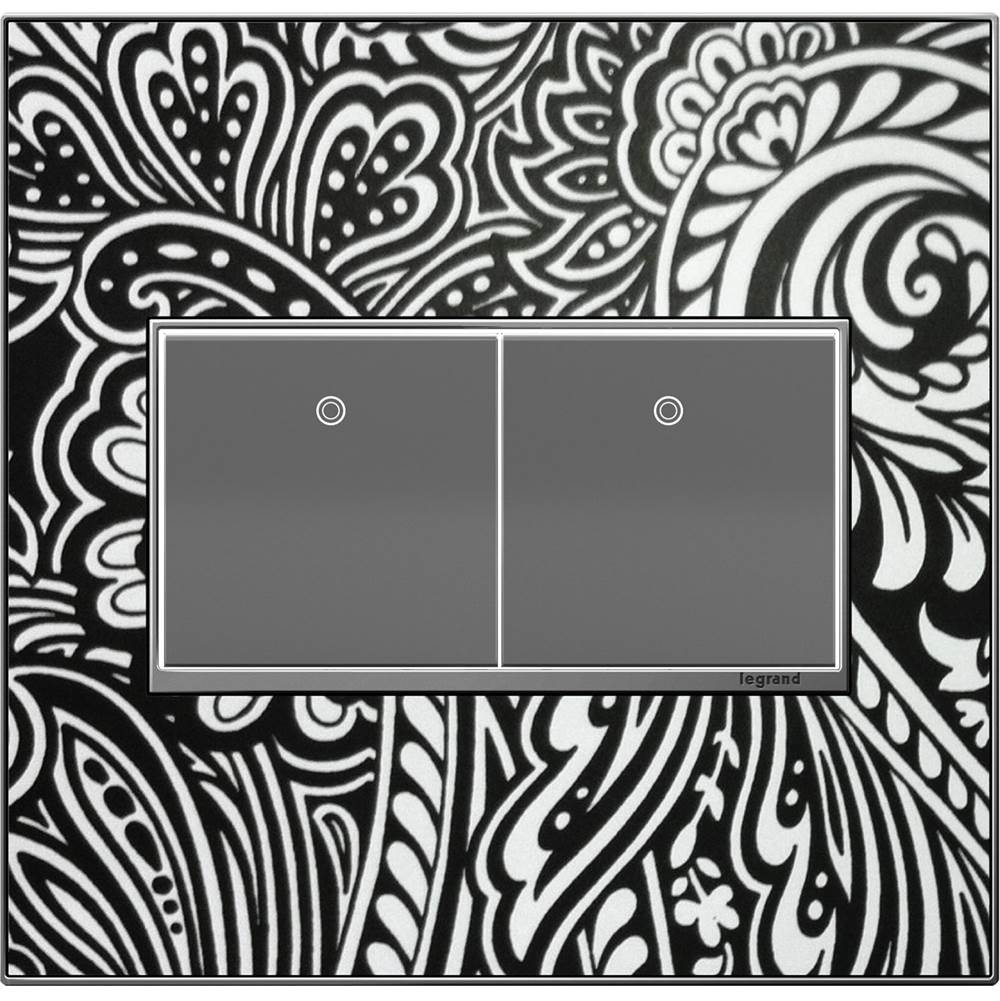 Custom Wall Plate, 2-Gang, Magnesium Trim