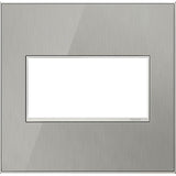 Legrand - Brushed Stainless, 2-Gang Wall Plate - Mirror Brushed Stainless