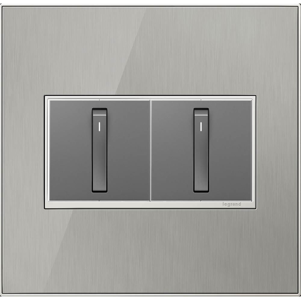 Custom Wall Plate, 2-Gang, Magnesium Trim