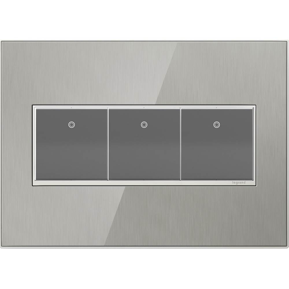 Custom Wall Plate, 3-Gang, Magnesium Trim