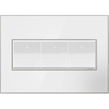 Mirror White-on-White,  3-Gang Wall Plate