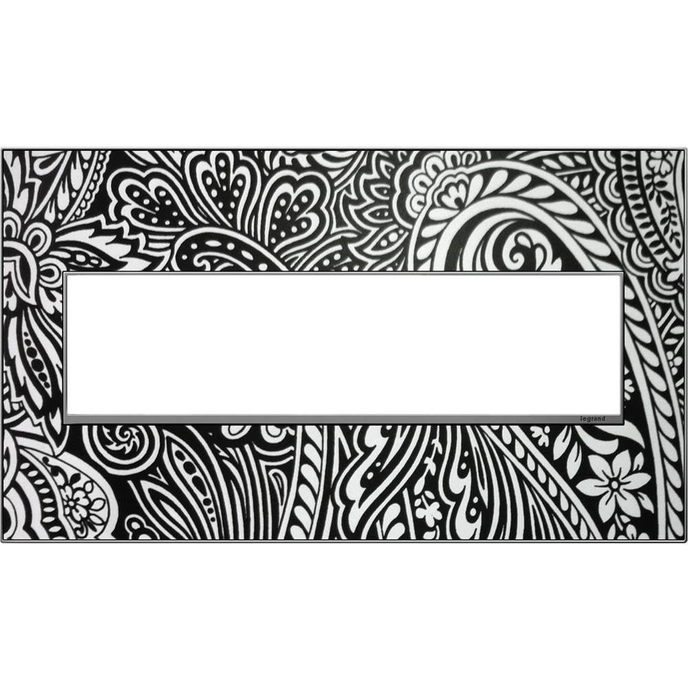 Legrand - Custom Wall Plate, 4-Gang, Magnesium Trim - Magnesium