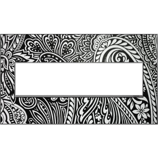 Legrand - Custom Wall Plate, 4-Gang, Magnesium Trim - Magnesium