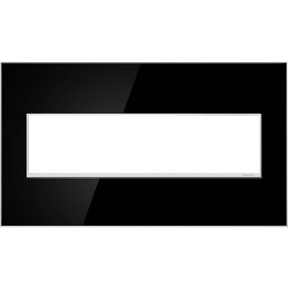 Legrand - Mirror Black, 4-Gang Wall Plate - Mirror Black