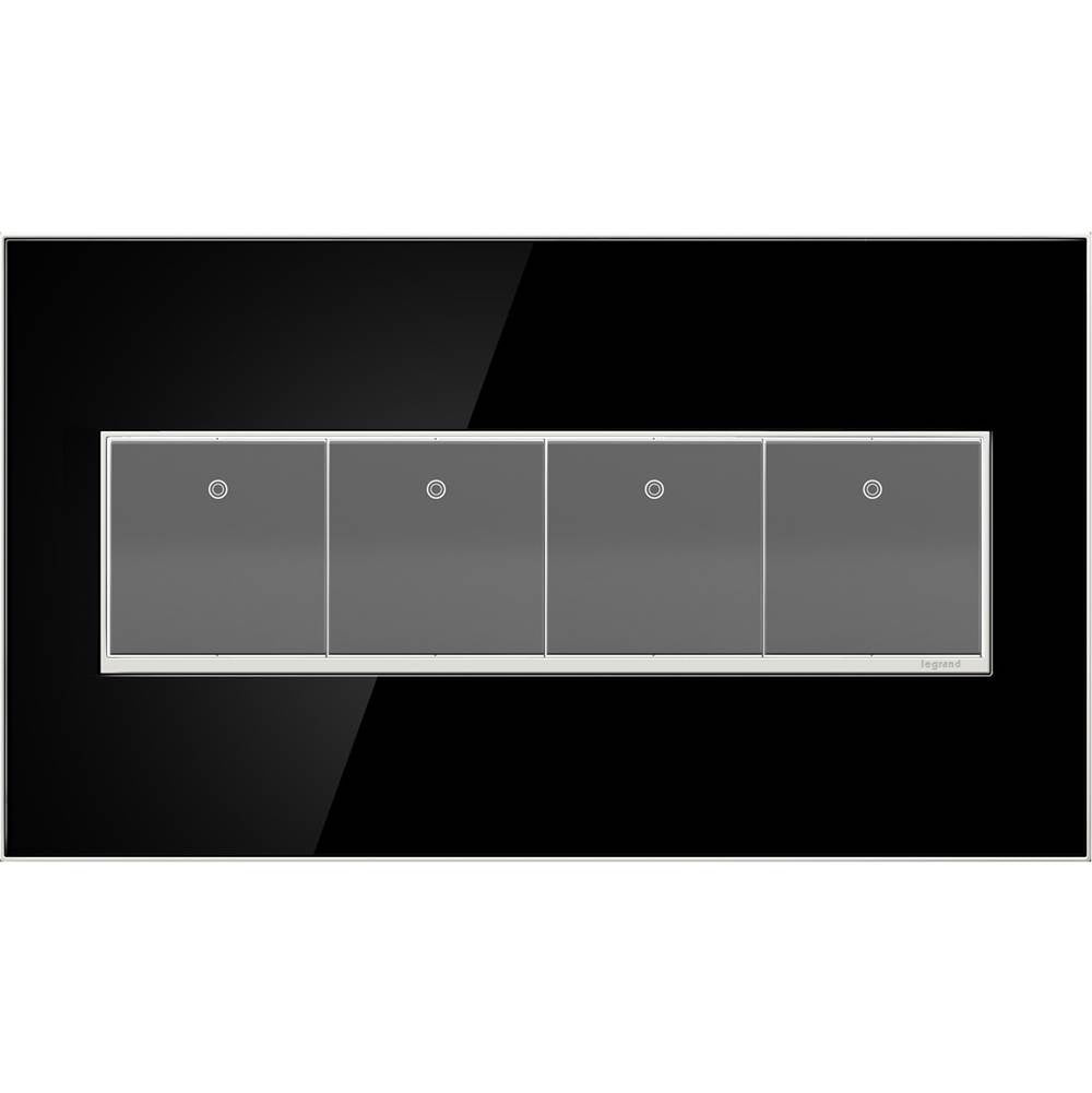 Custom Wall Plate, 4-Gang, Magnesium Trim