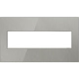 Legrand - Brushed Stainless, 4-Gang Wall Plate - Mirror Brushed Stainless