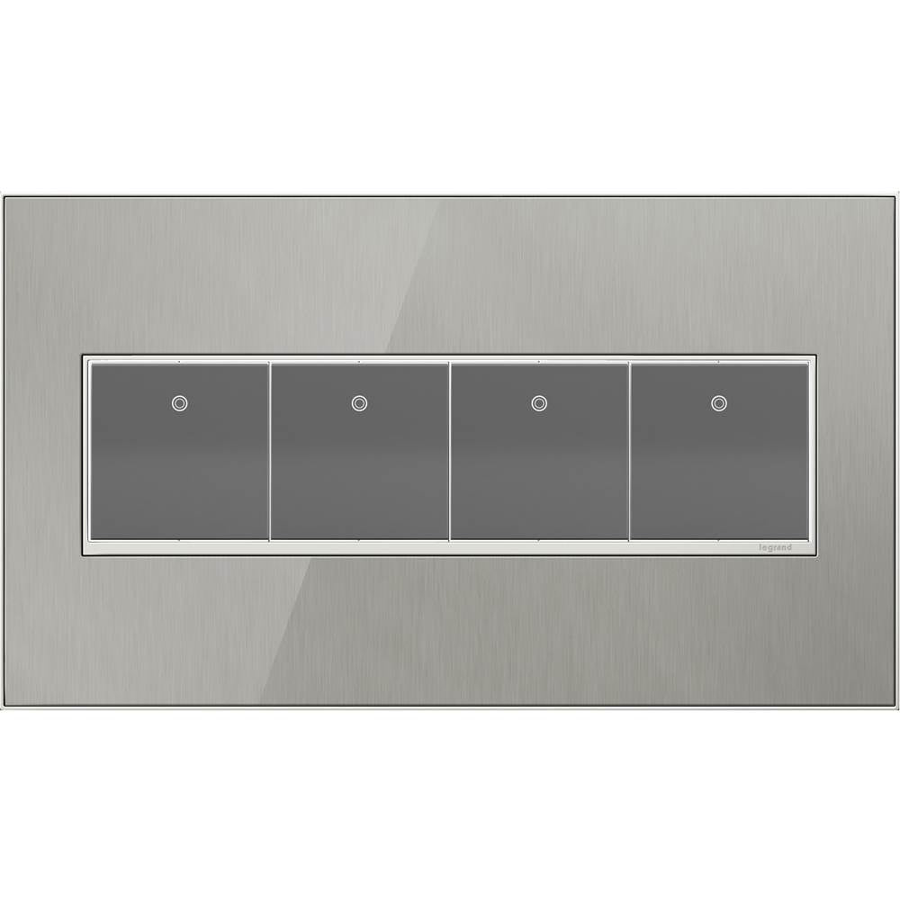 Custom Wall Plate, 4-Gang, Magnesium Trim