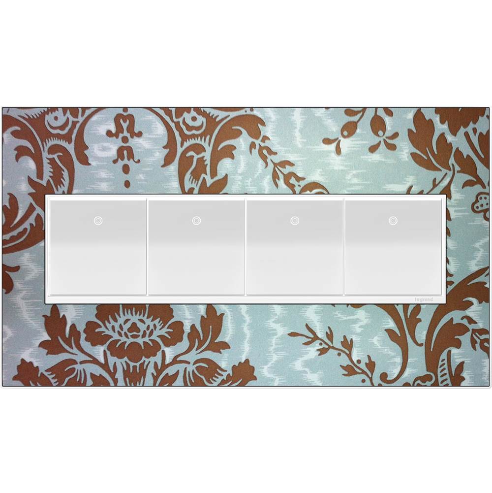 Custom Wall Plate, 4-Gang, Magnesium Trim