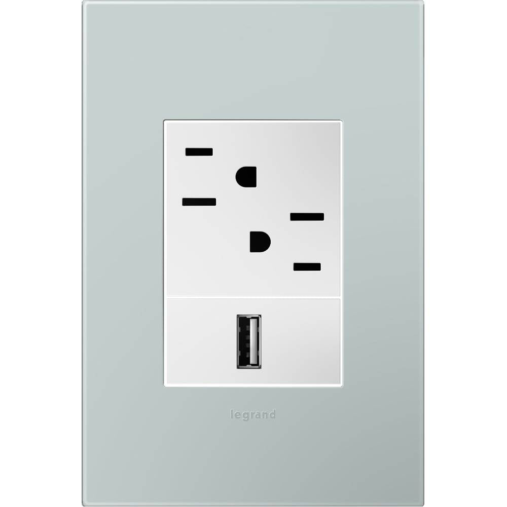 Pale Blue, 1-Gang + Wall Plate