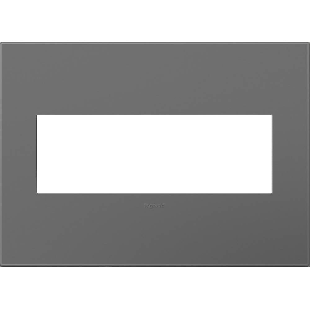 Legrand - Magnesium, 3-Gang Wall Plate - Magnesium