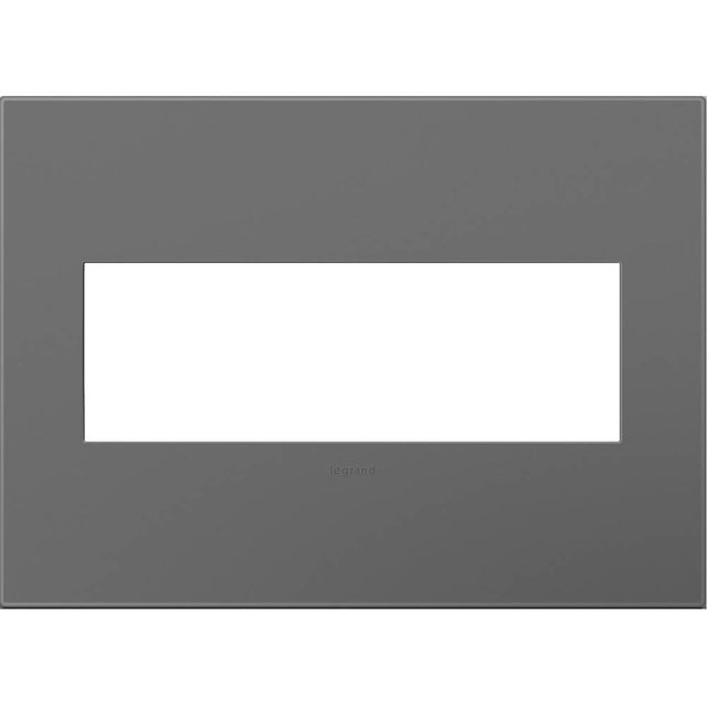 Legrand - Magnesium, 3-Gang Wall Plate - Magnesium