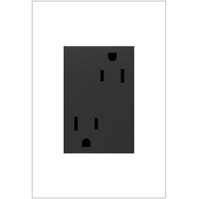 Legrand - Tamper-Resistant Outlet, Plus Size, 15A - Graphite