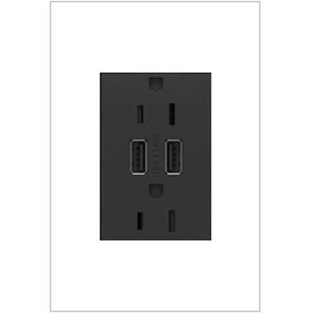 Legrand - Dual USB Plus-Size Outlet Combo - Graphite